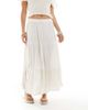 ONLY Petite ONLY Petite tiered maxi skirt in cream-White - 2