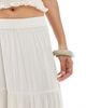 ONLY Petite ONLY Petite tiered maxi skirt in cream-White - 4