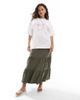 ONLY Petite ONLY Petite tiered maxi skirt in khaki green - 2