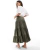 ONLY Petite ONLY Petite tiered maxi skirt in khaki green - 4
