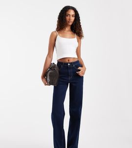 Only Tall ONLY Tall Hannah extra high waist wide leg jeans in dark blue rinse