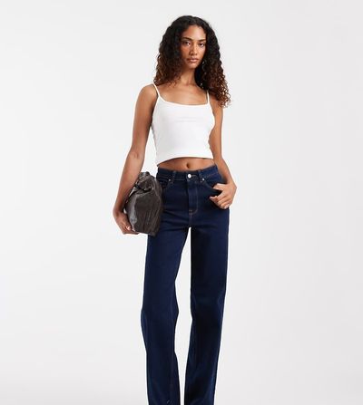 Only Tall ONLY Tall Hannah extra high waist wide leg jeans in dark blue rinse