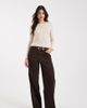 Only Tall ONLY Tall high waist barrel leg jeans in brown - 1