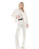 Only Tall ONLY Tall Juicy high waisted wide leg jeans in ecru-White - 1