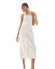 Only Tall ONLY Tall linen mix bandeau midi dress in stone-Neutral - 1