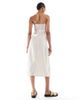 Only Tall ONLY Tall linen mix bandeau midi dress in stone-Neutral - 2