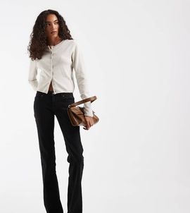 Only Tall ONLY Tall Lola super low waist flared jeans in washed black
