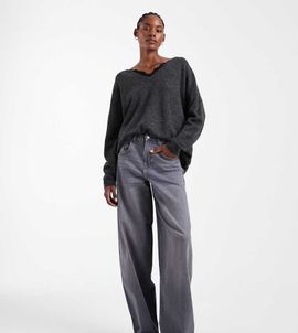 Only Tall ONLY Tall Tamy barrel leg jeans in gray denim