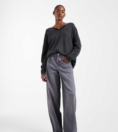 Only Tall ONLY Tall Tamy barrel leg jeans in gray denim
