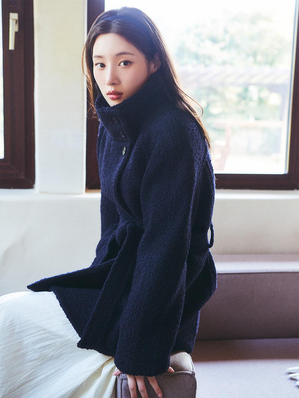 on&on Boucl High-neck Italian Wool Half Coat (NEW4WHA23_BO)