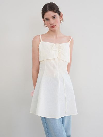 on&on Neck String Layered Blouse