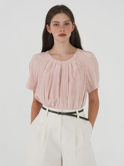 on&on Neck Tuck Detail Blouse