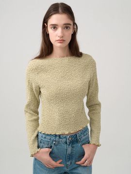 on&on Smoking Embroidery Slim Fit Blouse