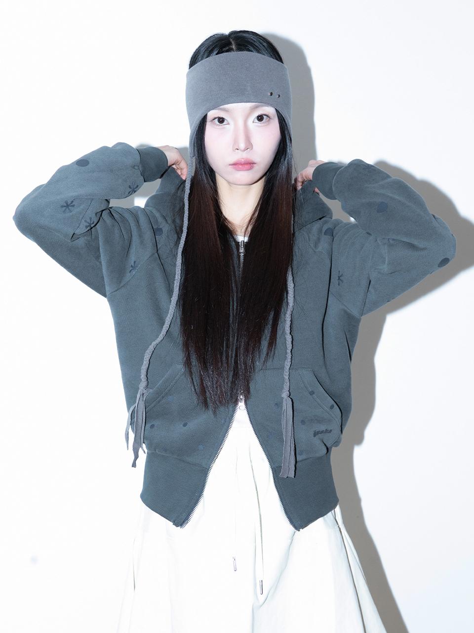 ONSKA Brushed Fleece Cropped Fitted Hoodie [Charcoal]
