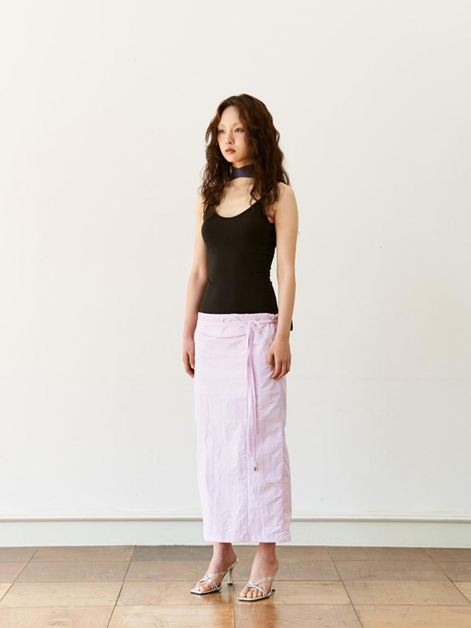 ONSKA Round String Long Skirt_Pink