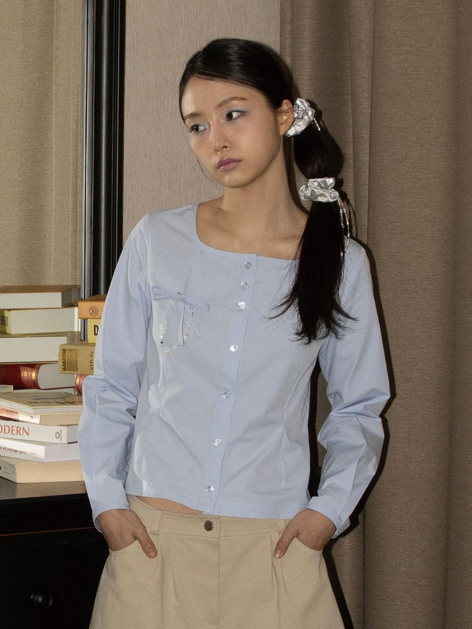 ONSKA U Neck Shirt_Light Blue