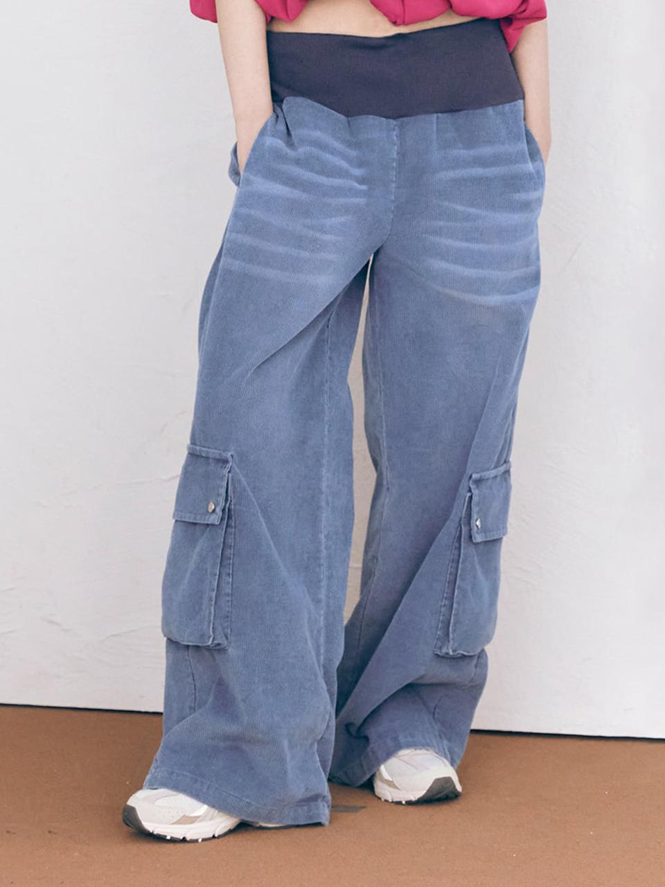 ONSKA Washed Cargo Pants_Light Blue