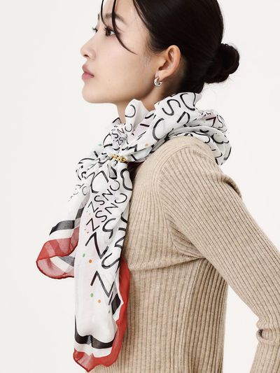 ONSZ Border Logo Long Scarf [Red]