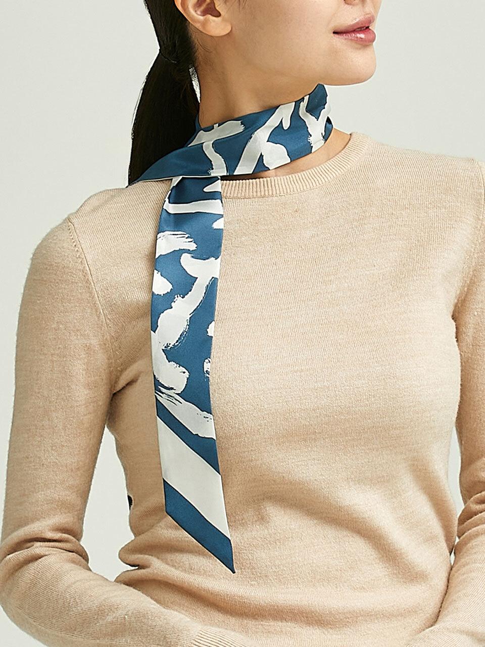 ONSZ Calligraphy Brush Stroke Twilly Scarf