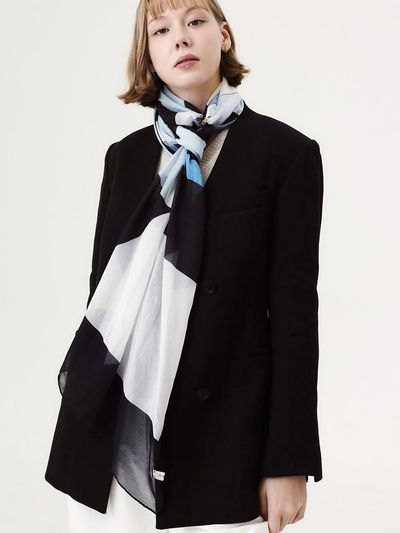 ONSZ Diagonal Cotton Panel Long Scarf