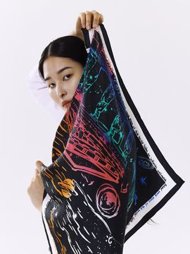 ONSZ Night Sky Scratch Silk Scarf