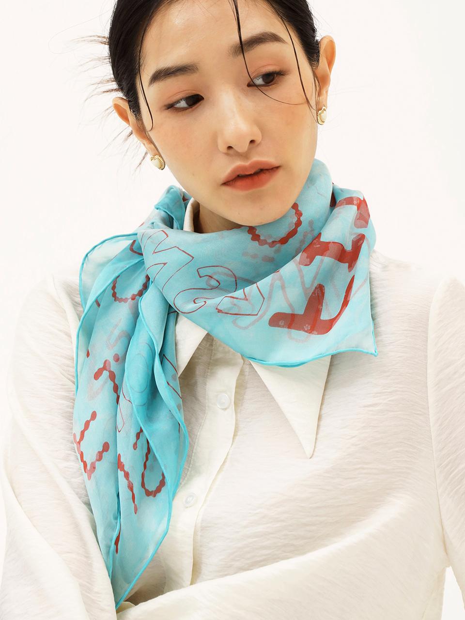 ONSZ Sheer Logo Silk Scarf