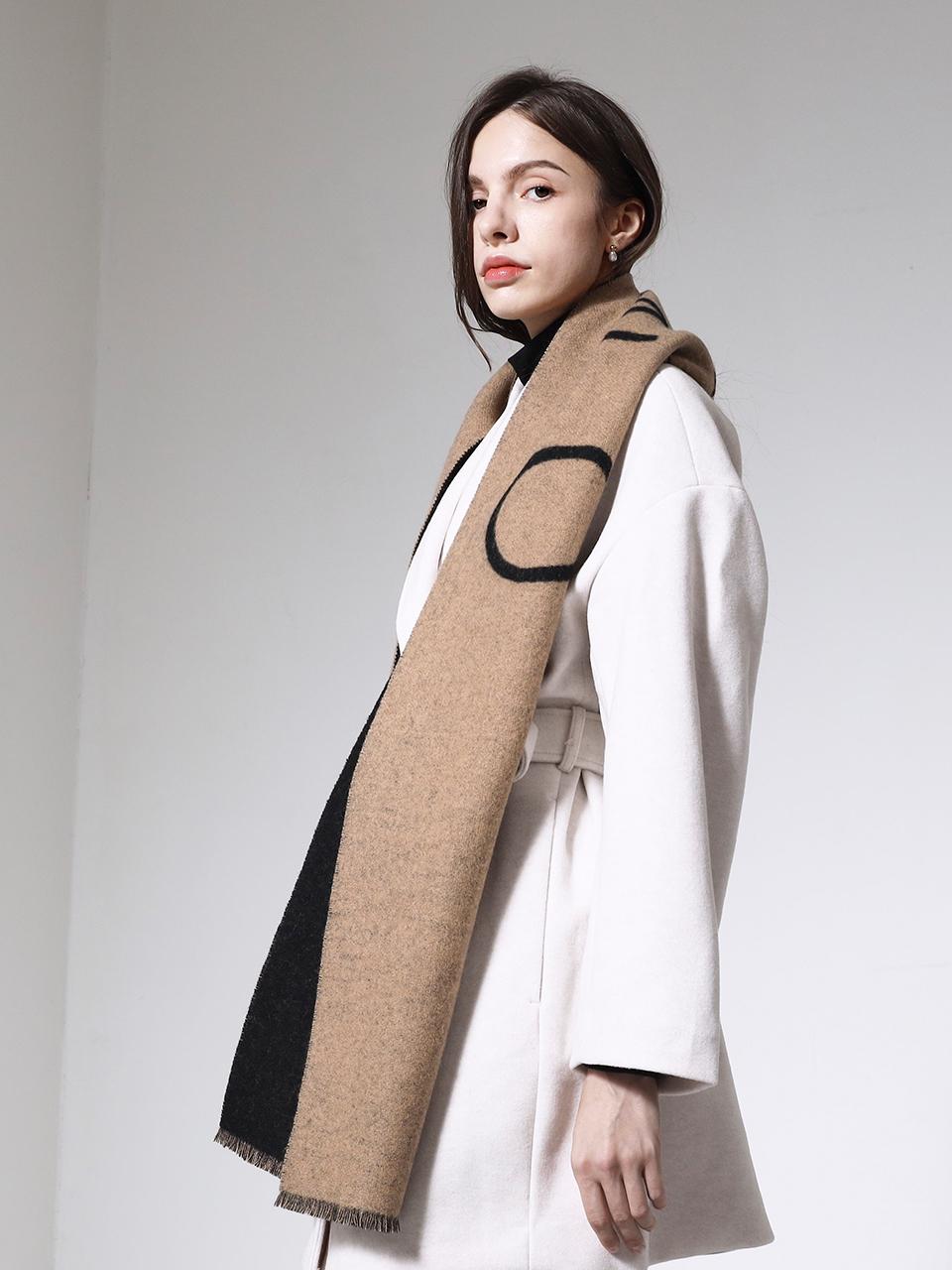 ONSZ Wool Cashmere Reversible Logo Double-sided Muffler