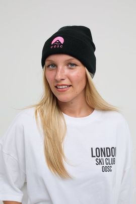 OOSC OOSC Classique Beanie - Black with Pink Logo 