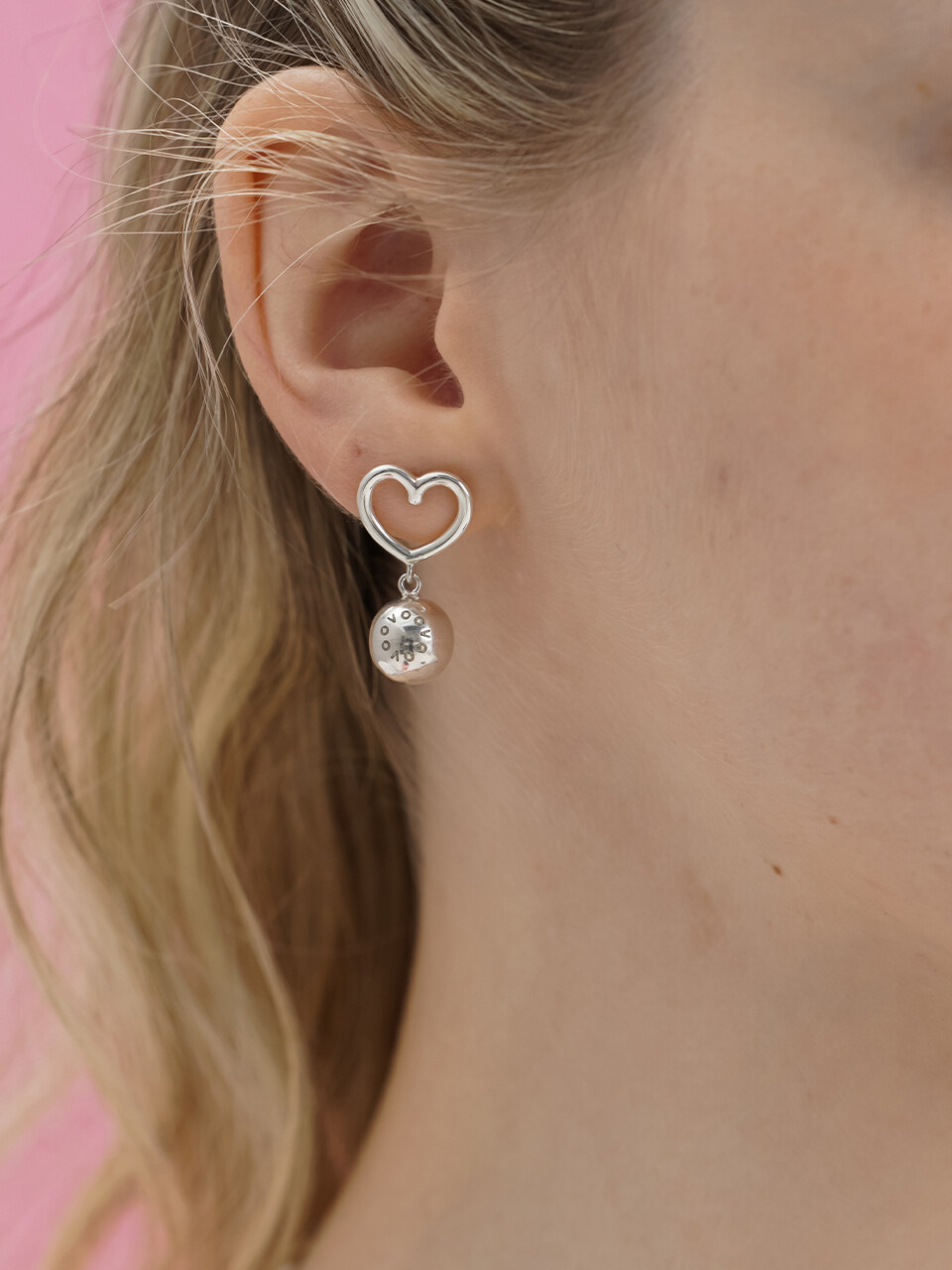 OOV Heart Ball Earrings_Silver