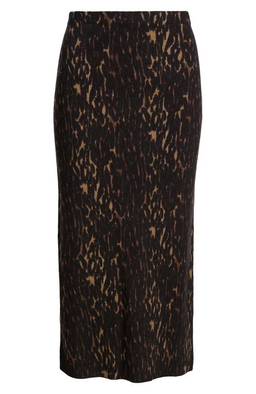 Open Edit Open Edit Animal Print Midi Sweater Skirt