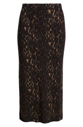 Open Edit Open Edit Animal Print Midi Sweater Skirt