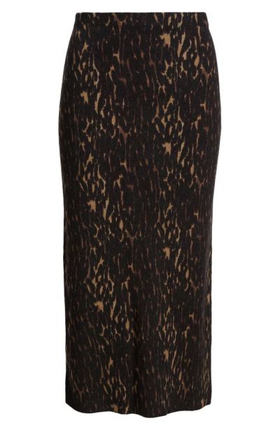 Open Edit Open Edit Animal Print Midi Sweater Skirt