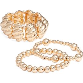 Open Edit Open Edit Assorted Pack of 3 Stretch Bracelets