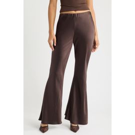 Open Edit Open Edit Bias Satin Low Rise Flare Pants