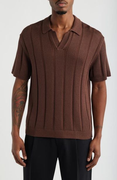 Open Edit Open Edit Boxy Short Sleeve Polo Sweater