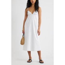Open Edit Open Edit Cotton Eyelet Midi Dress