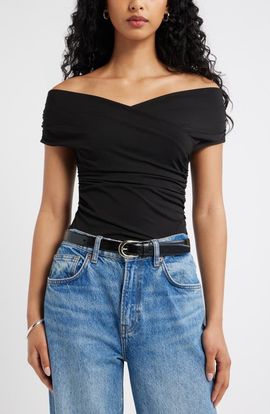 Open Edit Open Edit Crossover Off the Shoulder Top