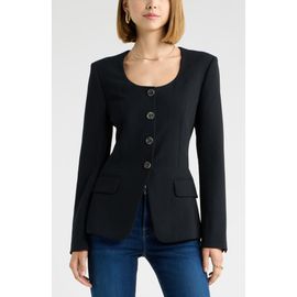 Open Edit Open Edit Curator Crepe Scoop Neck Blazer