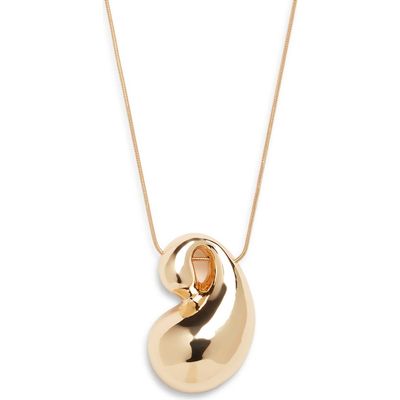 Open Edit Open Edit Curved Teardrop Pendant Necklace