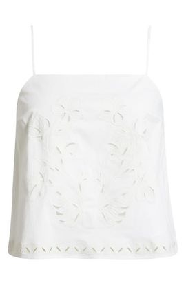 Open Edit Open Edit Embroidered Poplin Cami