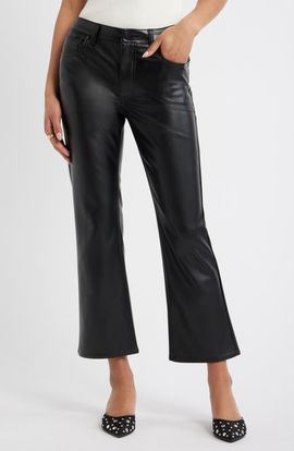 Open Edit Open Edit Faux Leather Kick Flare Pants