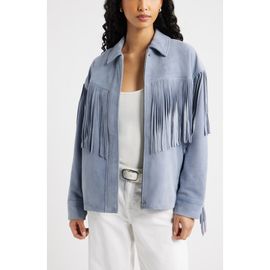 Open Edit Open Edit Fringe Suede Jacket
