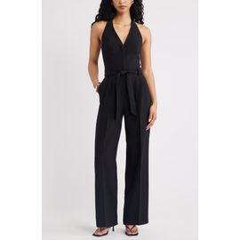 Open Edit Open Edit Icon Twill Belted Jumpsuit