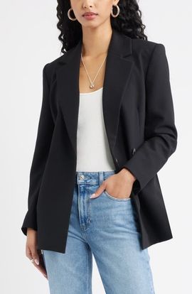 Open Edit Open Edit Icon Twill Double Breasted Blazer