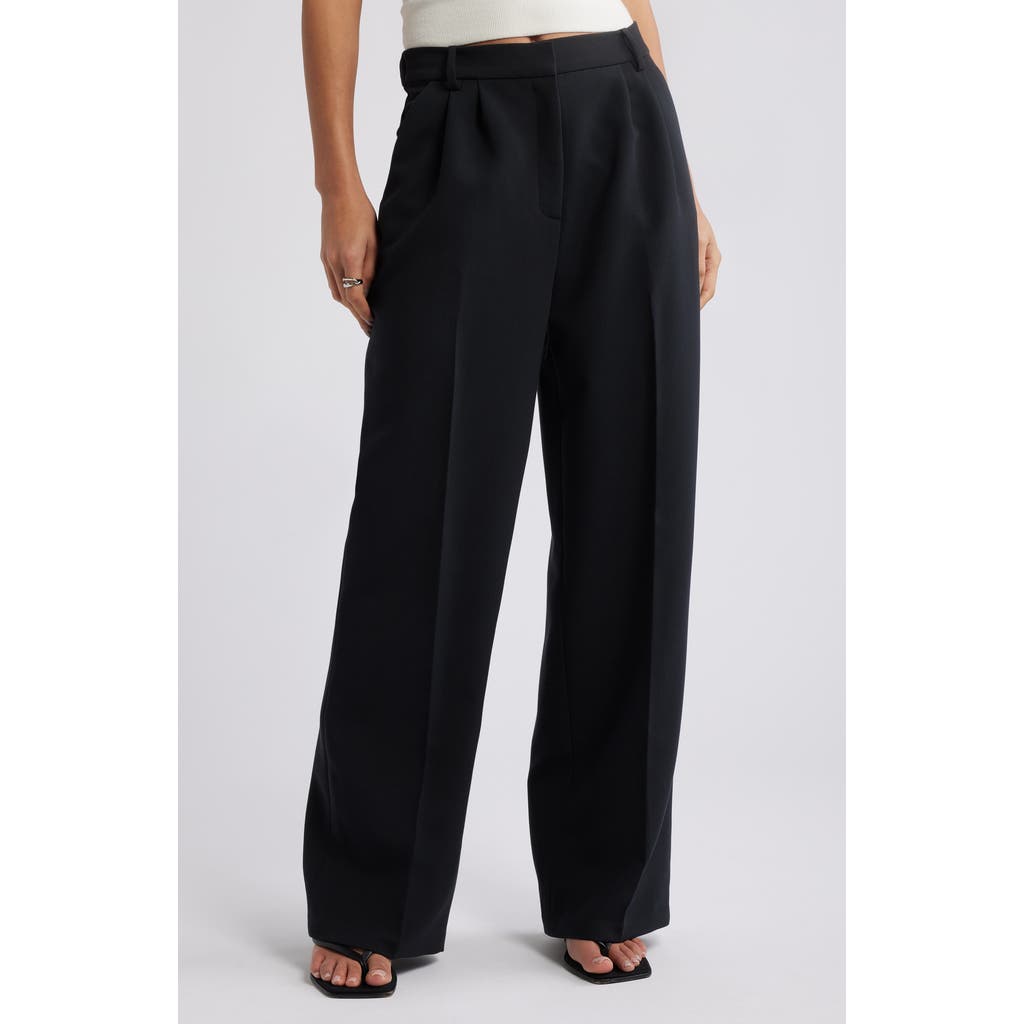 Open Edit Open Edit Icon Twill High Waist Wide Leg Trousers