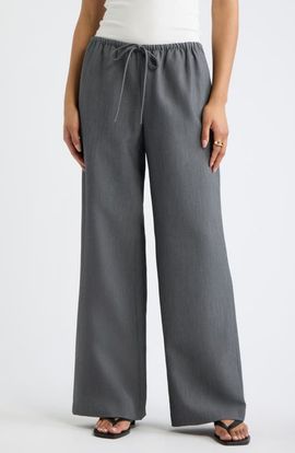 Open Edit Open Edit Icon Twill Pull-On Wide Leg Pants