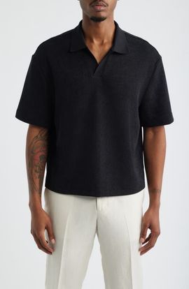 Open Edit Open Edit Knit Johnny Collar Polo