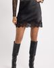 Open Edit Open Edit Lace Trim Satin Miniskirt - 1