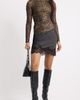 Open Edit Open Edit Lace Trim Satin Miniskirt - 2