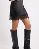 Open Edit Open Edit Lace Trim Satin Miniskirt - 4